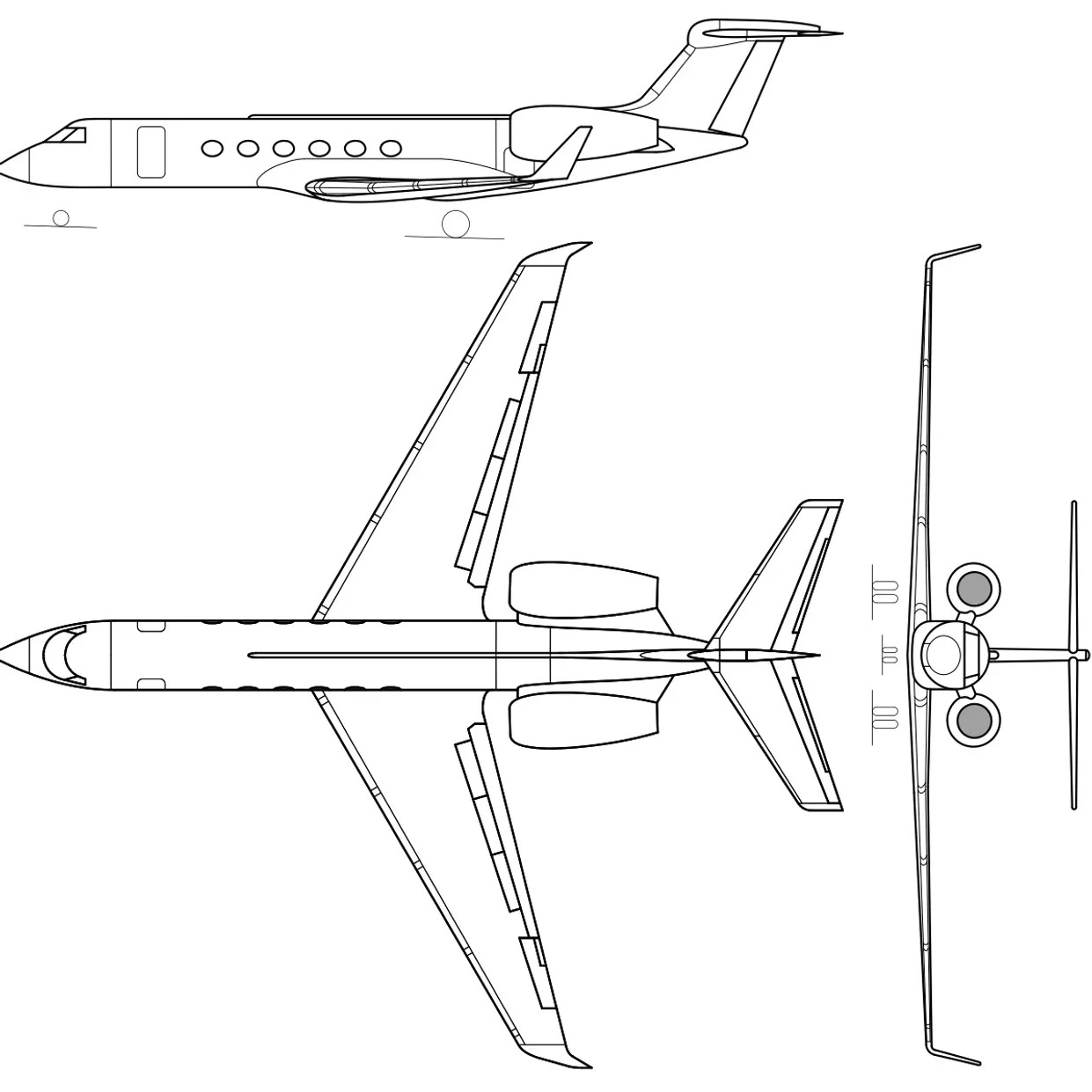 Private jet in flight